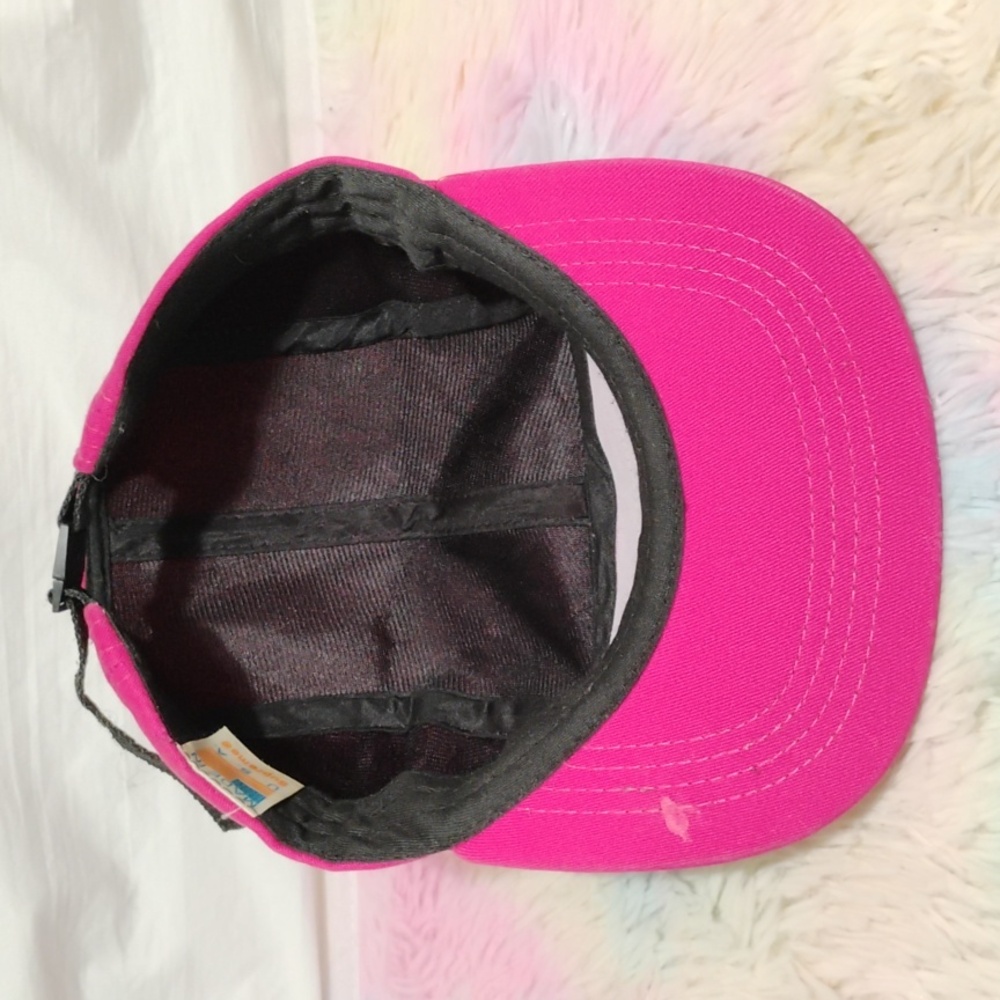 SALE! RARE Supreme Authentic Magenta Cotton Brown Leather Label Snap Closure Hat - Picture 7 of 11